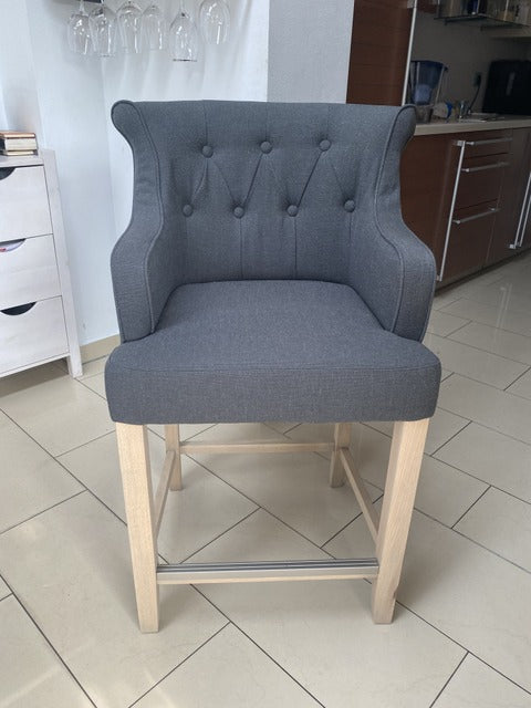 Barstuhl anthrazit, Barhocker anthrazit Landhausstil, Sitzhöhe 65 cm