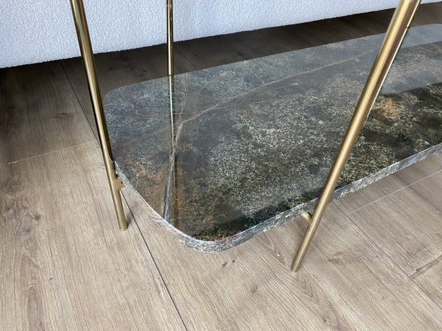 Ovale Konsole, Konsole Gold, Konsolentisch Gold, Wandtisch Gold, Breite 103 cm