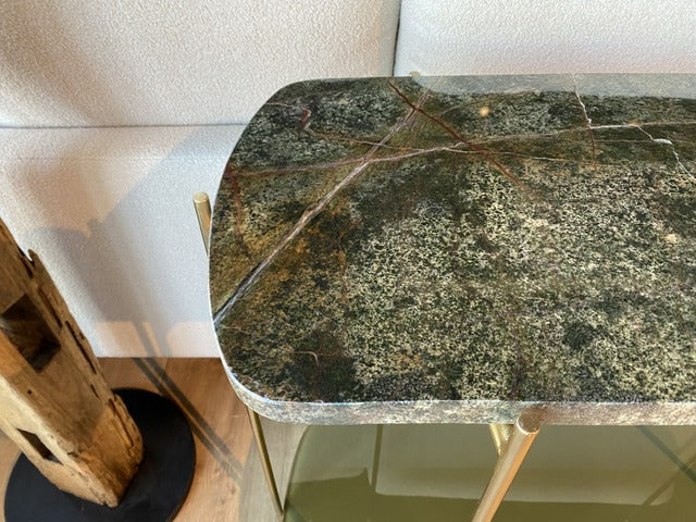 Ovale Konsole, Konsole Gold, Konsolentisch Gold, Wandtisch Gold, Breite 103 cm