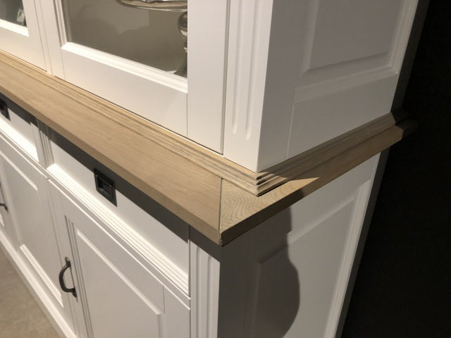 Vitrine weiß Landhaus, Vitrinenschrank weiß, Geschirrschrank weiß, Wohnzimmerschrank  Landhausstil, Breite 189 cm
