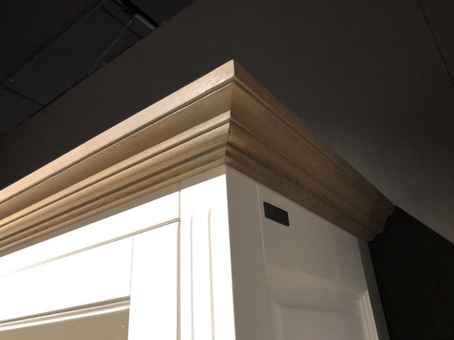 Vitrine weiß Landhaus, Vitrinenschrank weiß, Geschirrschrank weiß, Wohnzimmerschrank  Landhausstil, Breite 189 cm