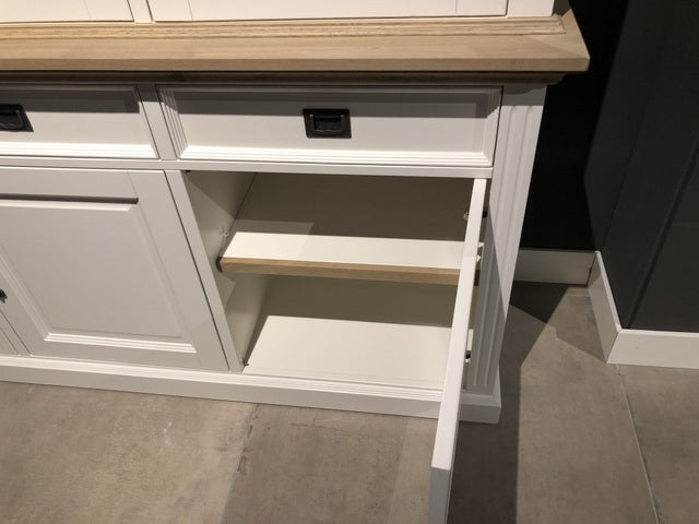 Vitrine weiß Landhaus, Vitrinenschrank weiß, Geschirrschrank weiß, Wohnzimmerschrank  Landhausstil, Breite 189 cm