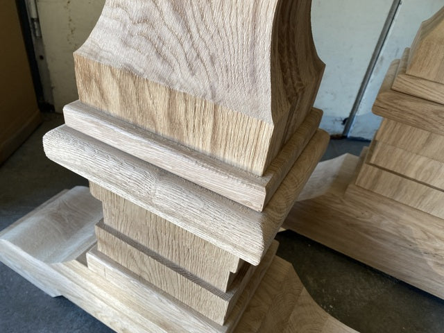 2er Set Tischgestell Holz Eiche, Holzuntergestell für Tische, Breite 78 cm