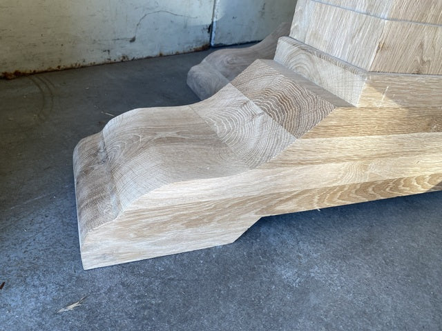 2er Set Tischgestell Holz Eiche, Holzuntergestell für Tische, Breite 78 cm