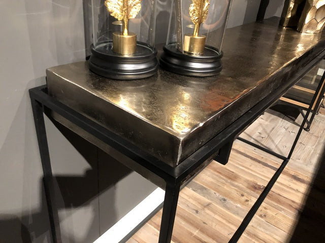 Konsole Bronze Metall, Wandtisch schwarz Metall, Konsole Industriedesign