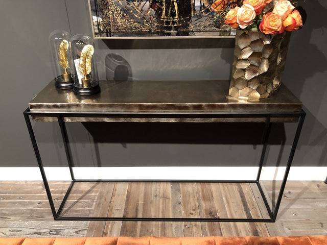 Konsole Bronze Metall, Wandtisch schwarz Metall, Konsole Industriedesign