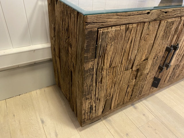 Sideboard Altholz, Anrichte braun Altholz, Fernseheschrank Altholz Industriedesign, Breite 250 cm