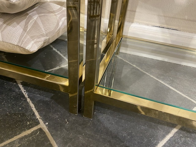 Regal Gold, Glasregal Metall, Regal Metall Glasplatte, Bücherregal Gold, Breite 120 cm