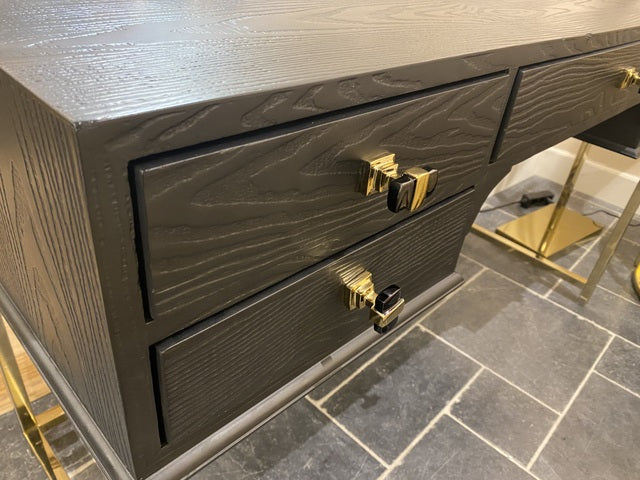 Anrichte schwarz, Konsole schwarz, Konsole Gold, Breite 140 cm