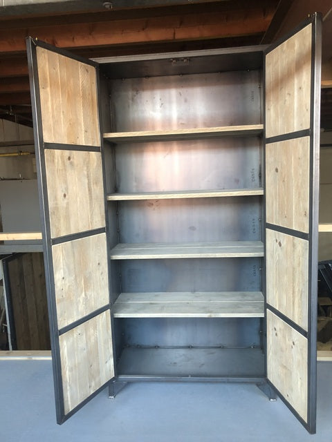 Schrank Industriedesign,  Aktenschrank Altholz, Breite 100 cm
