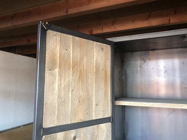 Schrank Industriedesign,  Aktenschrank Altholz, Breite 100 cm
