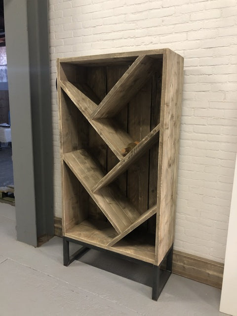Weinschrank Industriedesign,  Weinregal Altholz, Breite 80 cm