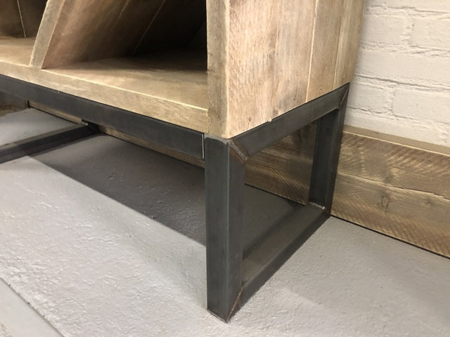 Weinschrank Industriedesign,  Weinregal Altholz, Breite 80 cm