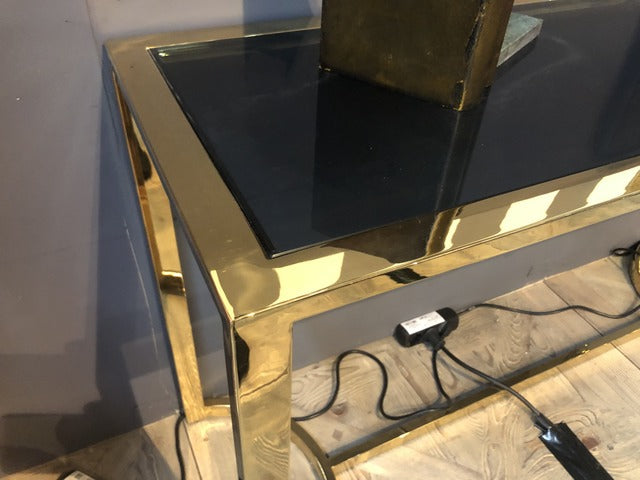 Konsole Gold, Glaskonsole Gold, Konsole Glas, Breite 140 cm