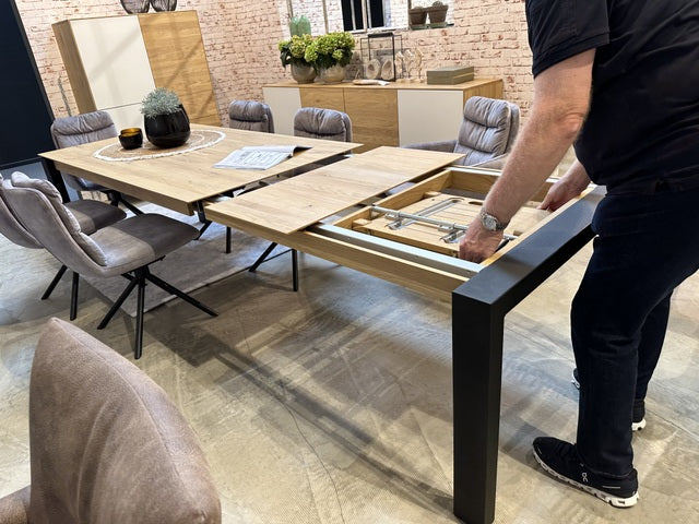 Tisch ausziehbar Eiche, Esstisch ausziehbar Eiche massiv, ausziehbarer Tisch Landhausstil, Länge 200-314 cm