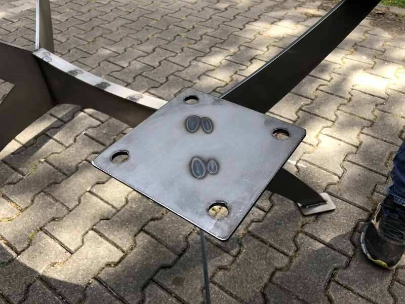 Tischgestell grau Metall, Tischbeine Metall unbehandelt, Metall-Tischgestell grau, Höhe 73 cm