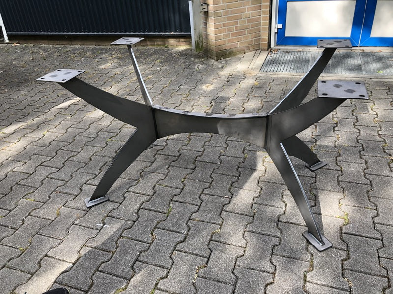 Tischgestell grau Metall, Tischbeine Metall unbehandelt, Metall-Tischgestell, Höhe 73 cm