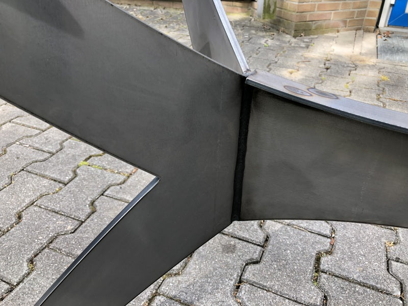 Tischgestell grau Metall, Tischbeine Metall unbehandelt, Metall-Tischgestell, Höhe 73 cm