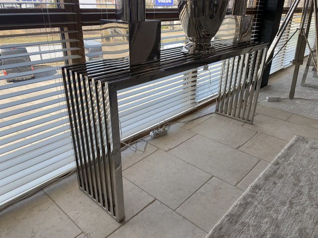 Konsole Silber, Wandtisch Silber, Konsole Metall Silber, Breite 160 cm