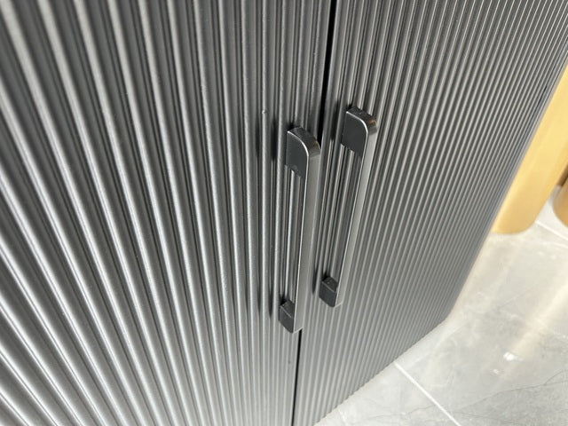 Sideboard schwarz oval, Anrichte oval schwarz, Länge 180 cm