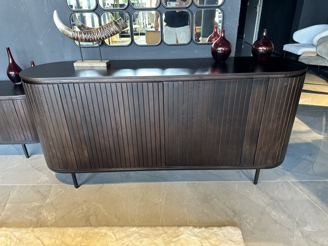 Sideboard braun oval, Anrichte oval braun, Sideboard braun Holz, Länge 180 cm