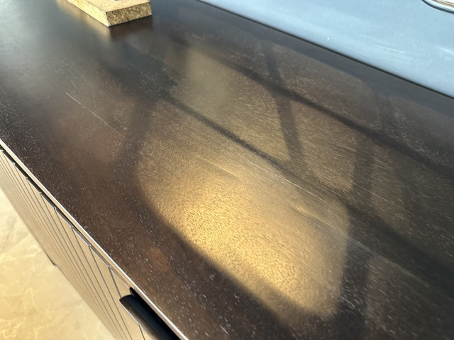 Sideboard braun oval, Anrichte oval braun, Sideboard braun Holz, Länge 180 cm