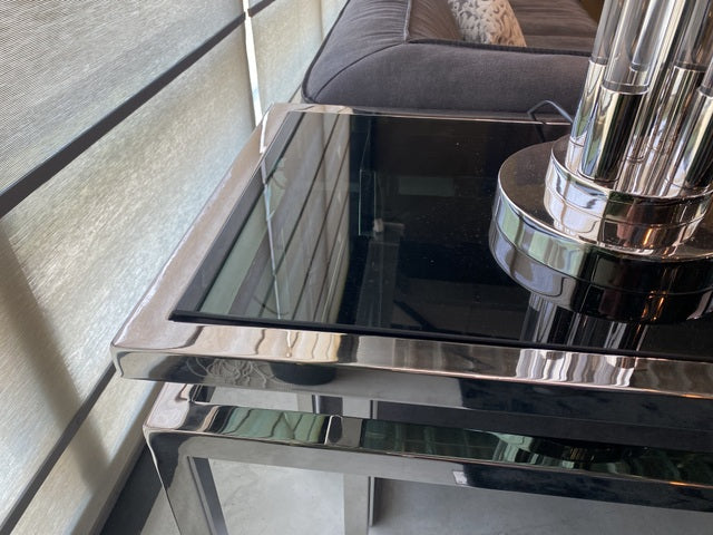 Konsole Silber, Wandtisch Silber, Konsole Metall Silber, Breite 160 cm