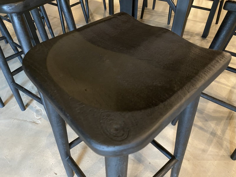 Barhocker schwarz, Barstuhl schwarz Holz, Sitzhöhe 78 cm