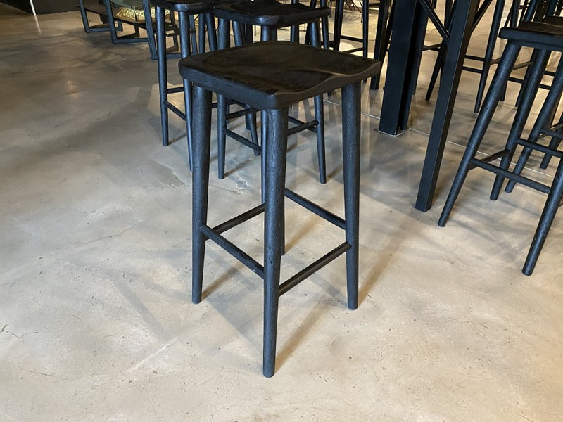Barhocker schwarz, Barstuhl schwarz Holz, Sitzhöhe 78 cm
