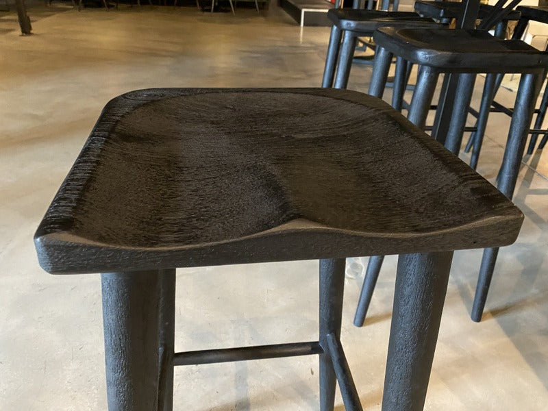 Barhocker schwarz, Barstuhl schwarz Holz, Sitzhöhe 78 cm