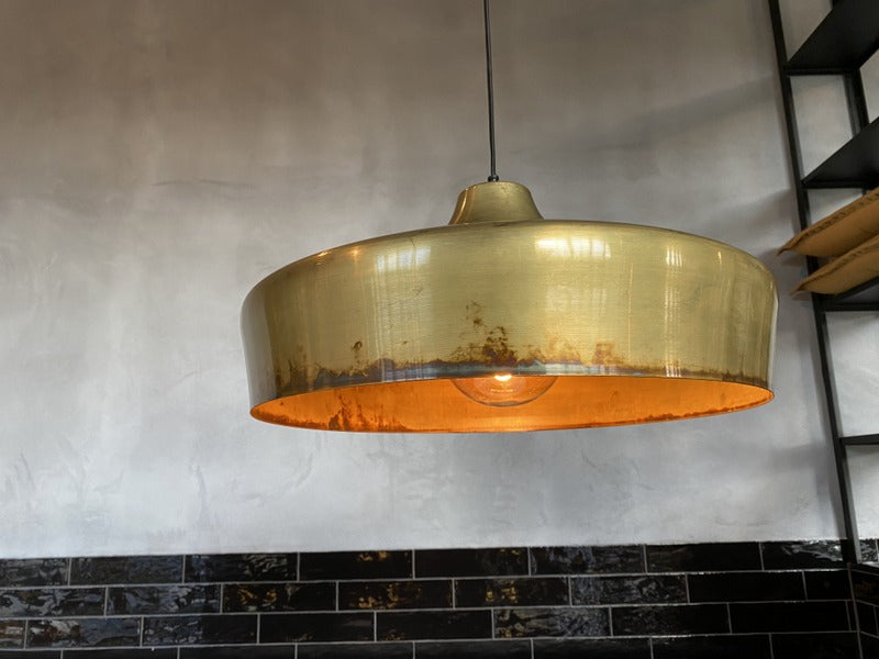 Hängeleuchte Gold, runder Pendelleuchte Gold-Antik,  Durchmesser 46 cm