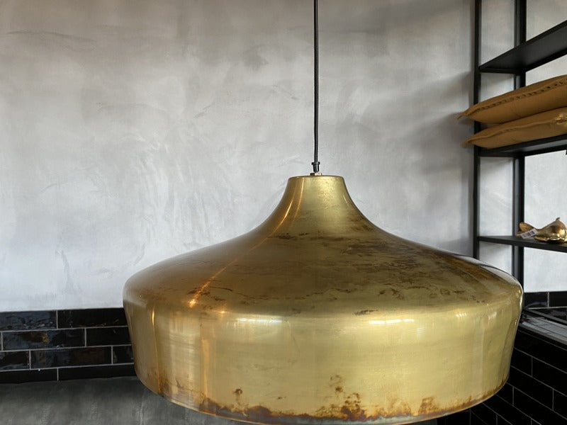 Hängeleuchte Gold, runder Pendelleuchte Gold-Antik,  Durchmesser 46 cm