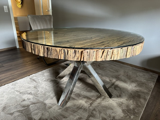 Tischgestell Silber Tischgestell verchromt, Länge 110 cm