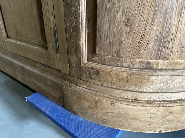 Sideboard abgerundete Ecken Teak Massivholz, Anrichte abgerundete Ecken Teak Landhaus, Breite 220 cm