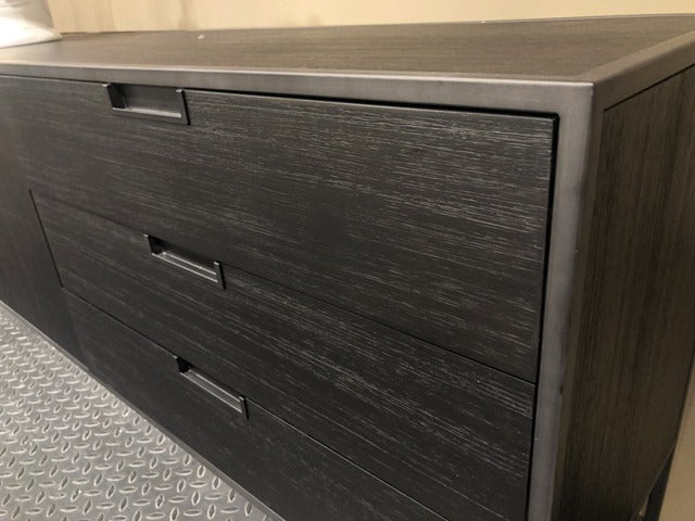 Sideboard schwarz, Anrichte schwarz, Sideboard Metall Holz schwarz, Breite 220 cm