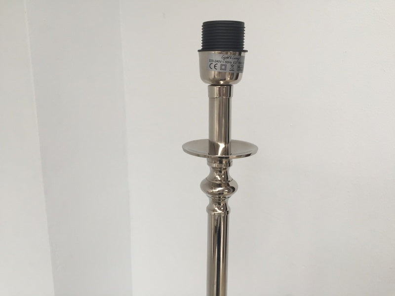 Stehlampe Silber klassisch,  Stehleuchte verchromt, Höhe 150 cm