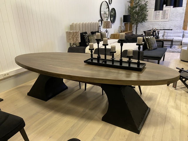 Tisch Industriedesign, Esstisch Industriedesign schwarz, Bartisch schwarz, Breite 300 cm