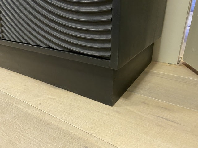 Sideboard schwarz, Anrichte schwarz, Breite 185 cm