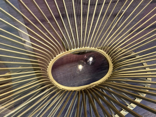 Couchtisch Gold, ovaler Couchtisch Gold, Breite 138 cm