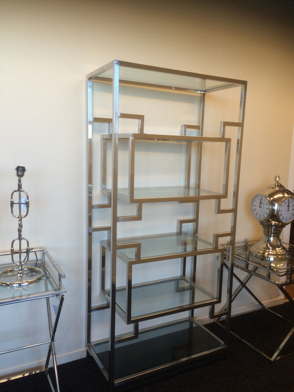 Regal Metall Silber, Breite 90 cm