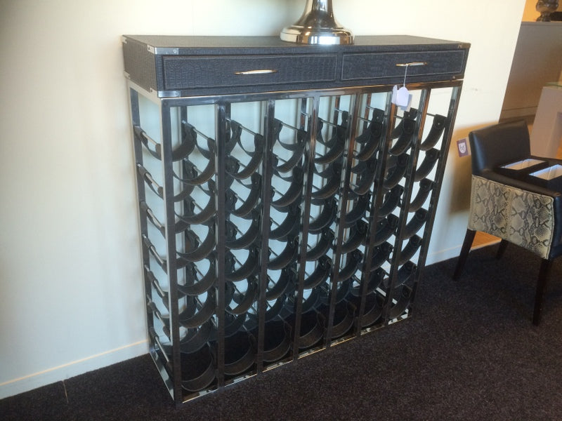 Weinregal Metall & Leder