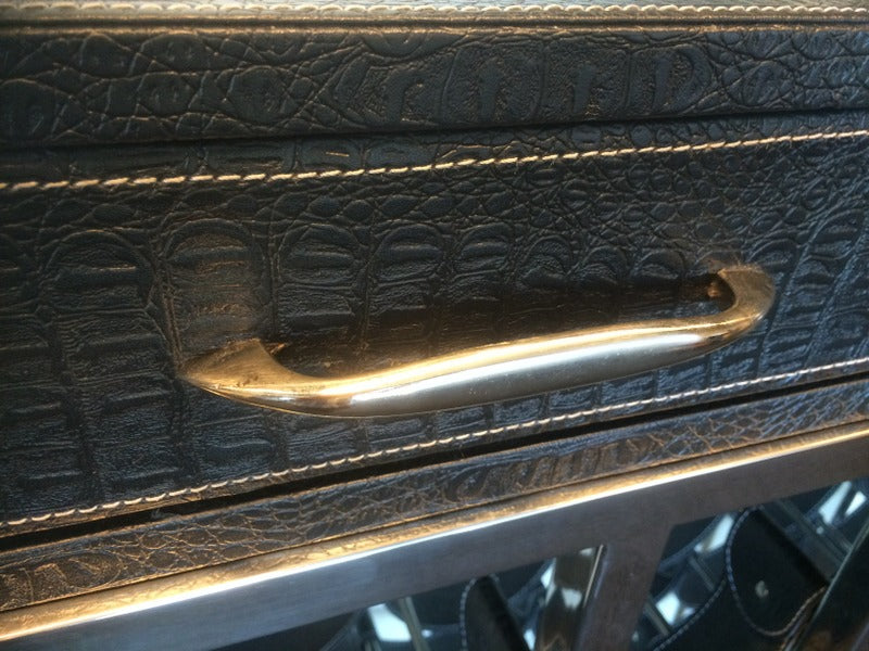 Weinregal Metall & Leder