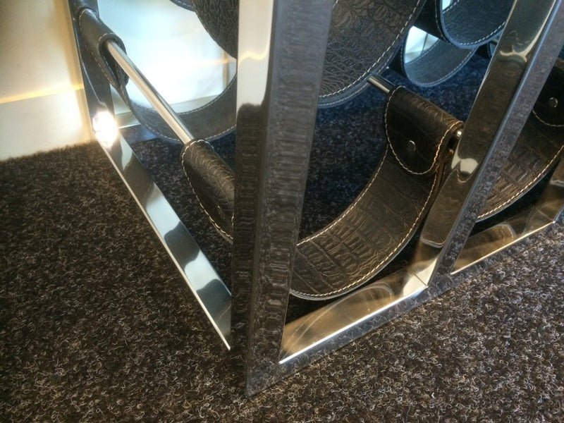 Weinregal Metall & Leder