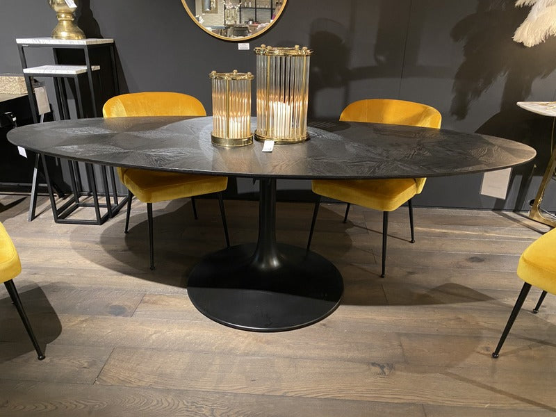 Ovaler Esstisch schwarz, Tisch oval schwarz, Esstisch oval schwarz, Länge 250 cm
