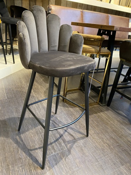 Barstuhl grau, Barhocker grau, Sitzhöhe 74 cm