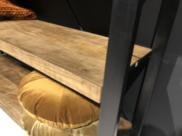 Regal Industriedesign,  Bücherregal Metall Holz, Breite 160 cm