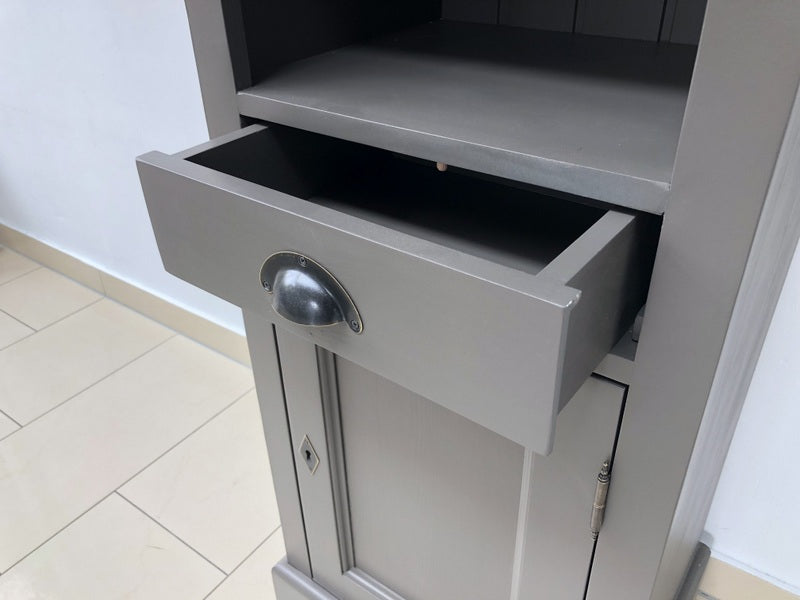 Badezimmerschrank anthrazit Landhausstil, Regal anthrazit Landhaus, Schrank anthrazit, Breite 49 cm