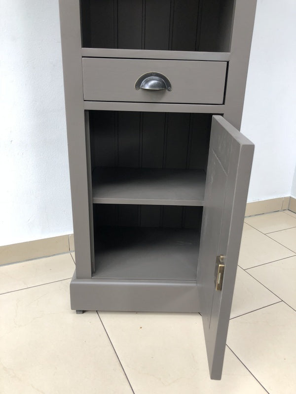 Badezimmerschrank anthrazit Landhausstil, Regal anthrazit Landhaus, Schrank anthrazit, Breite 49 cm