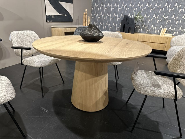 Esstisch rund Farbe Eiche-Natur, Naturholz Tisch rund, Durchmesser 130 cm