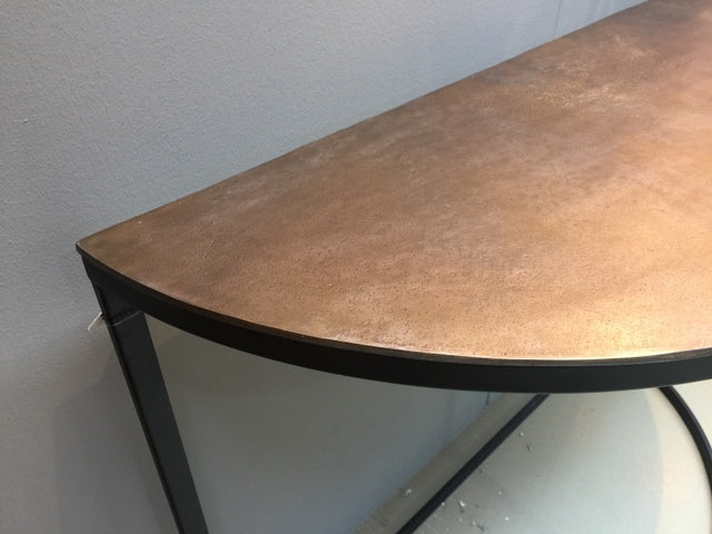 Konsole halbrund Bronze schwarz, Wandtisch Metall schwarz, Breite 100 cm